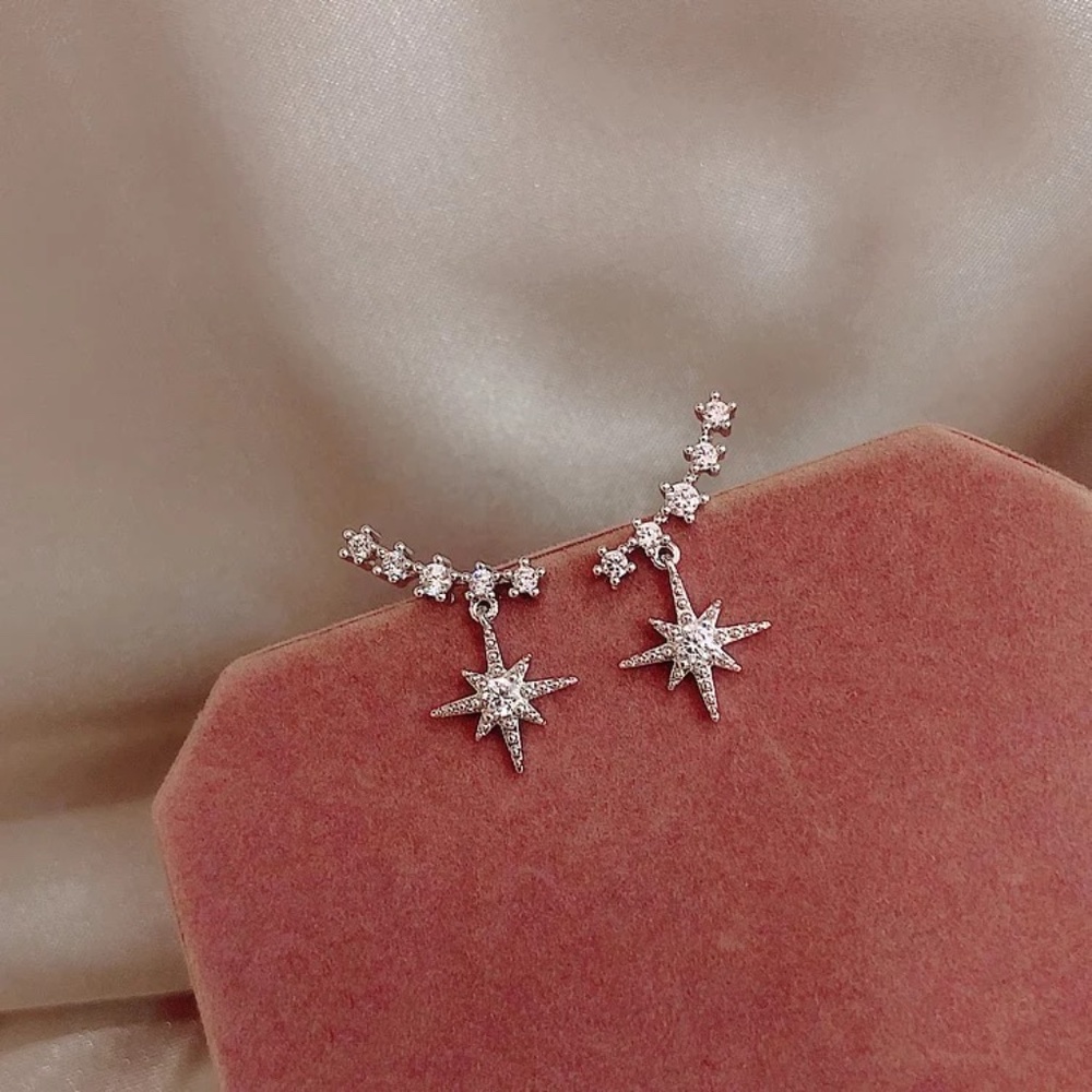 Sterling Silver Constellation Ear Climber Earrings